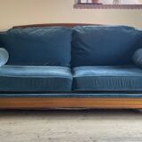Vintage Velvet Jean Roche Bois Sofa