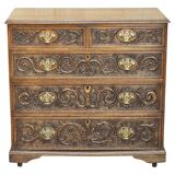 Victorian oak commode finely carved.
