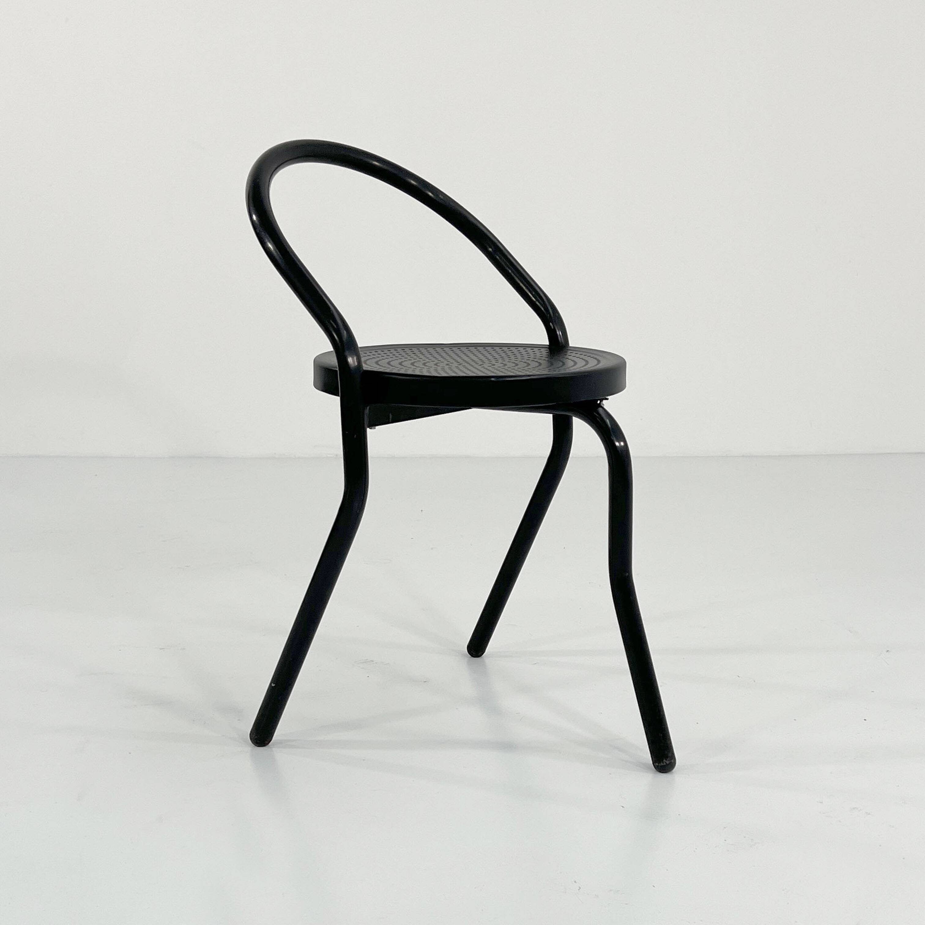 4 chaises en métal postmodernes, 1980