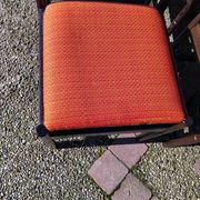 6 chaises vintage bois et tissu orange