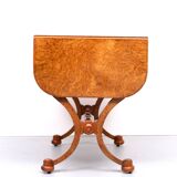 Antique Dutch Empire Burl Wood veneered desk or sofa table