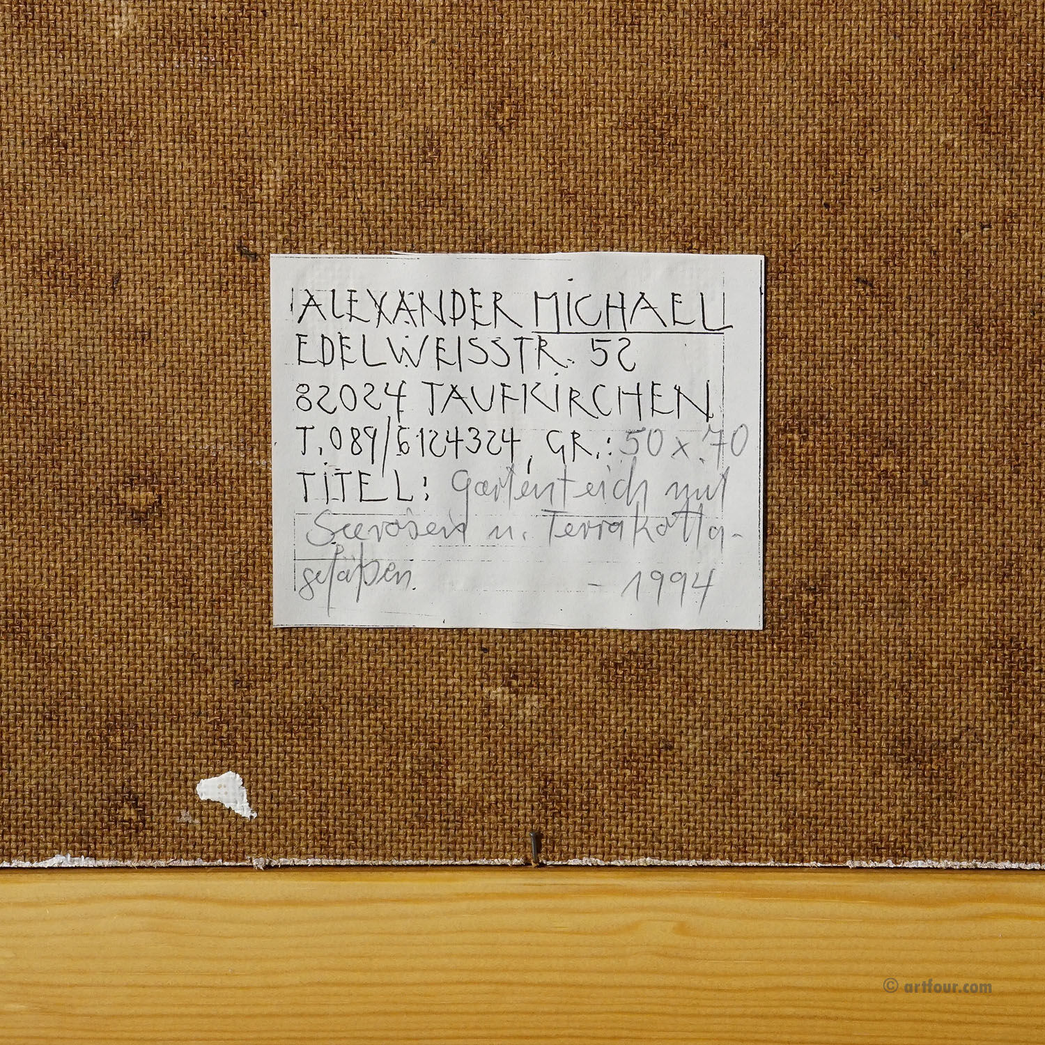 Garden pond with water lilies, 1994 – Oil painting by Alexander Michael