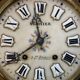 2109731 Clock Bull's eye blackened wood alabaster Napoleon III late nineteenth