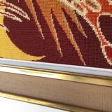 Framed peacock tapestry 75 x 61cm