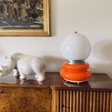 Space Age Orange Murano glass table lamp, AV Mazzega, 1970s