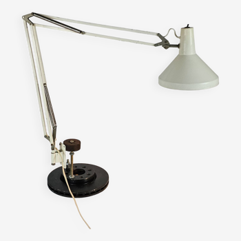 Hala Zeist - Lampe d'architecte - lampe de bureau - Busquet - blanc - années 60