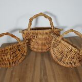 3 Old wicker baskets to attach to the wall