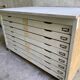 Map cabinet, vintage wooden architect's plan cabinet with 8 drawers