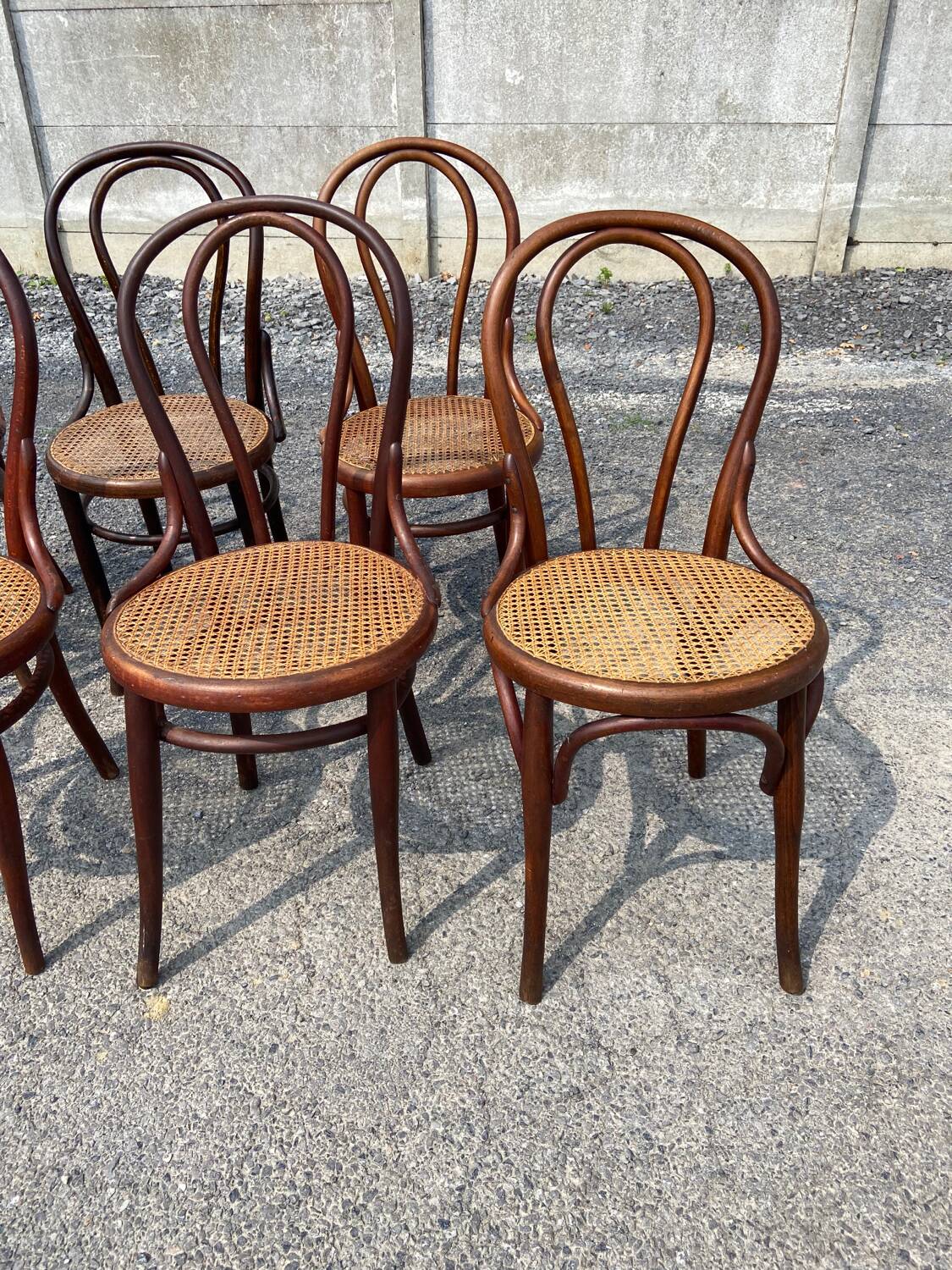 Set of 7 Thonet bistro chairs