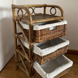 Bamboo and rattan drawer cabinet