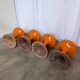 Ensemble de 4 tabourets vintage en forme de champignon “Jurček” par Meblo, orange rétro des années 1960 – Spa