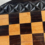 Carved wooden chess set