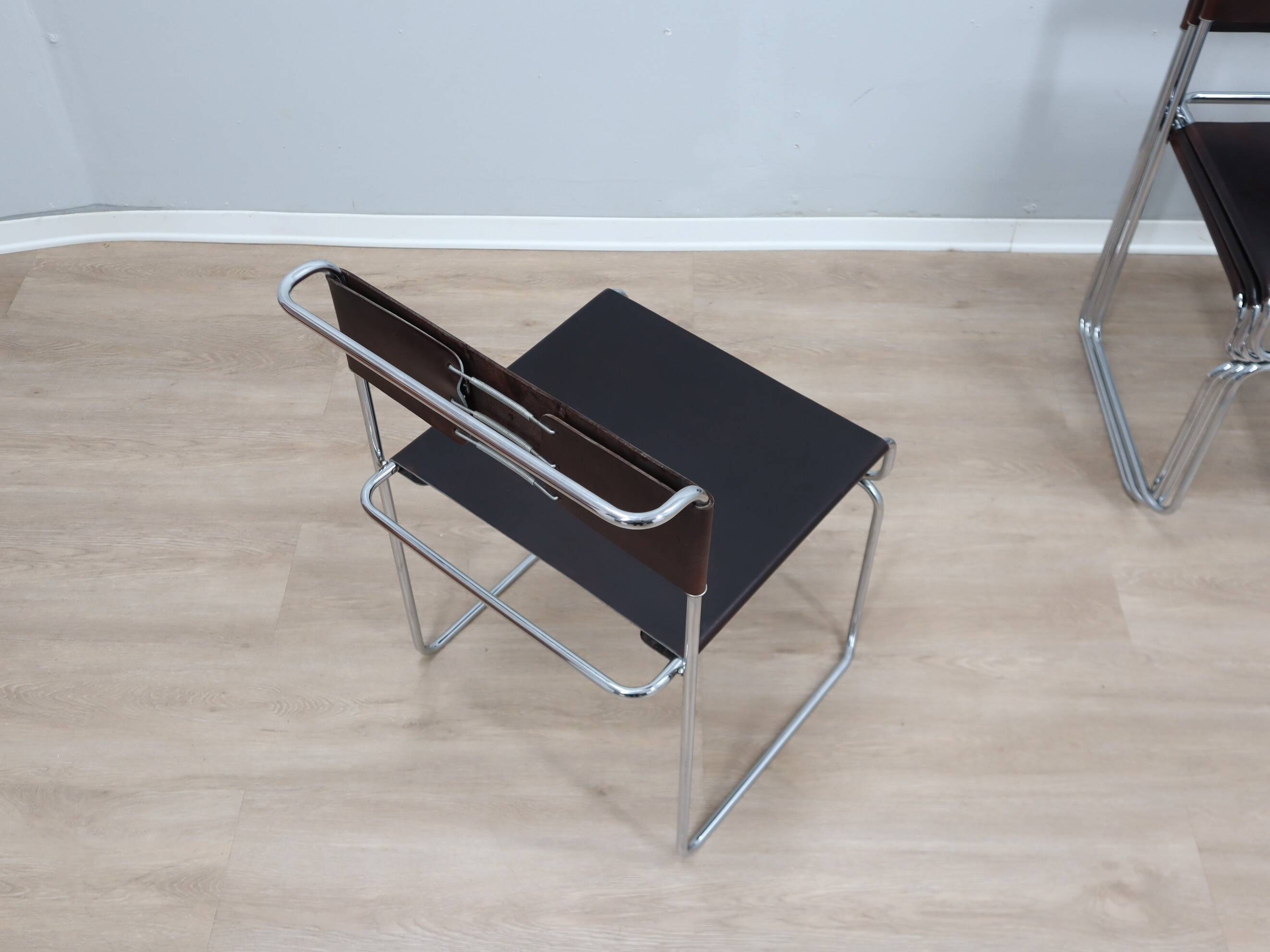 Ensemble de 4 chaises Giovanni Carini "Libellula" pour Planula, Italie, années 1970.