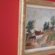 Huile sur panneau encadrée paysage de campagne ancien