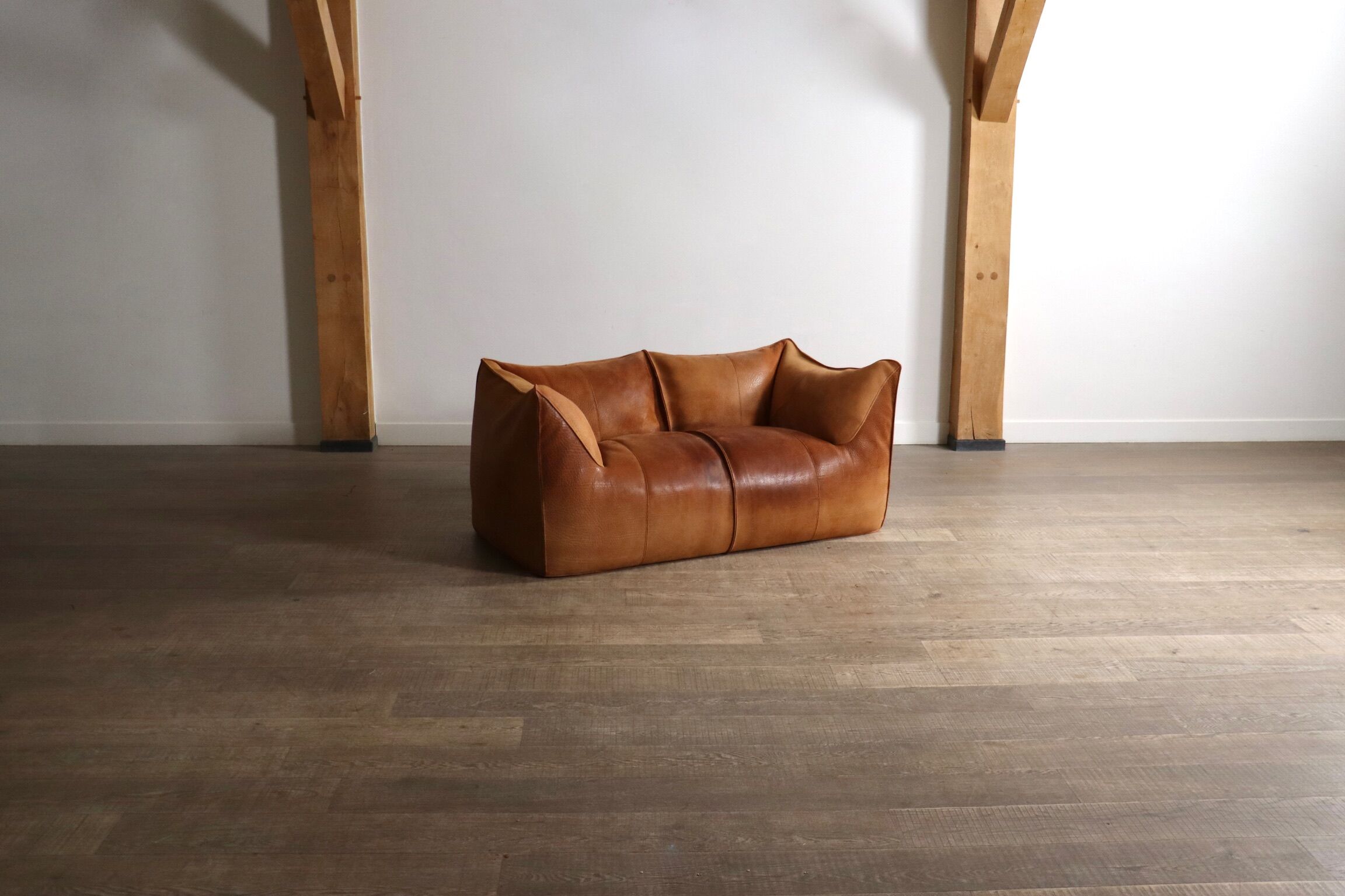 Le Bambole sofa in buffalo leather by Mario Bellini for B&B Italia, 1970s