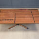 Modernist copper coffee table adjustable in height, 1960s
