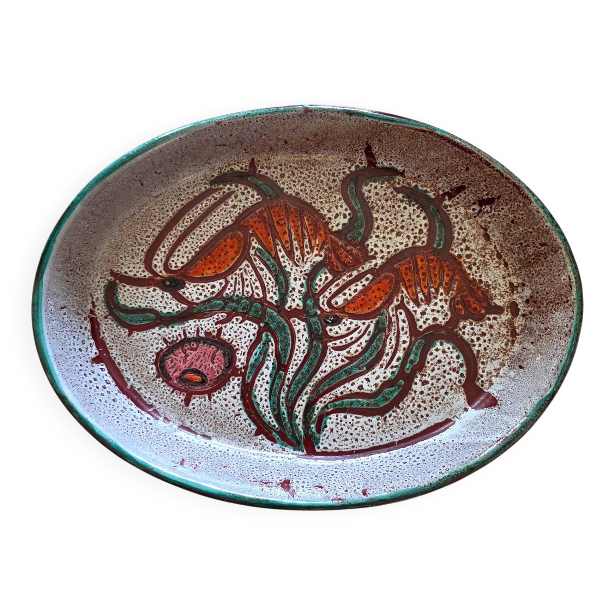 Large dish in the style of Vallauris