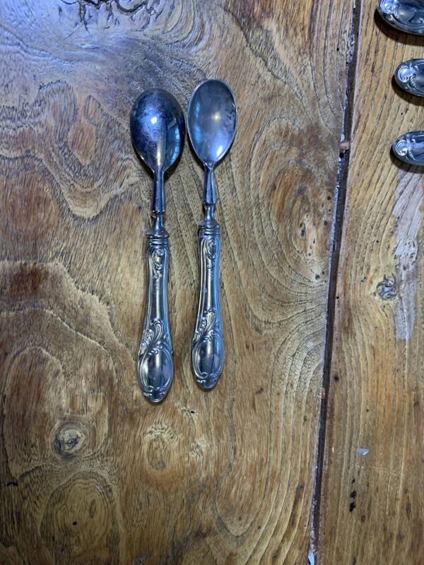 Service de couverts à dessert composé de 11 pièces poinçon 800 ouvragées anciens et collector