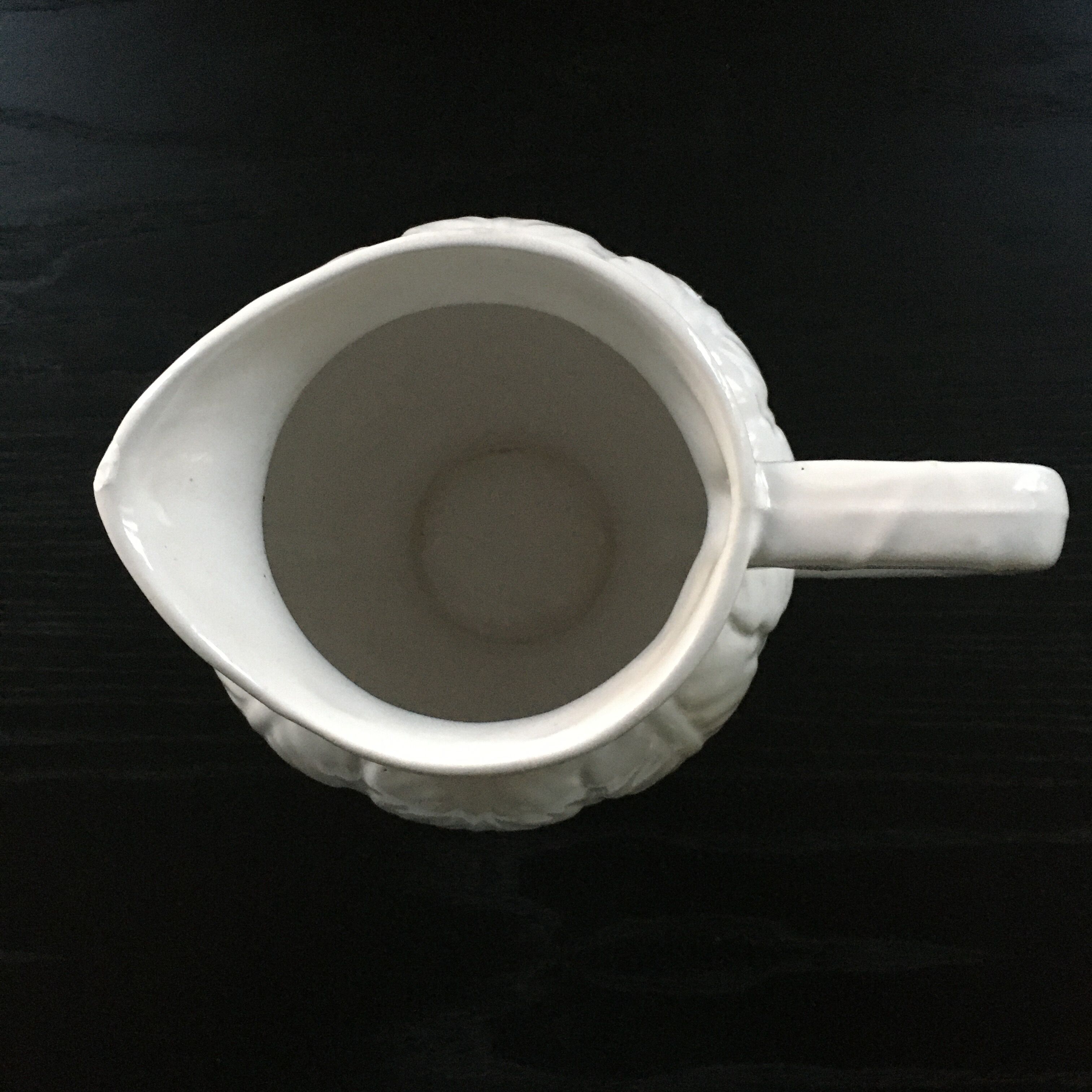 White slipware pitcher