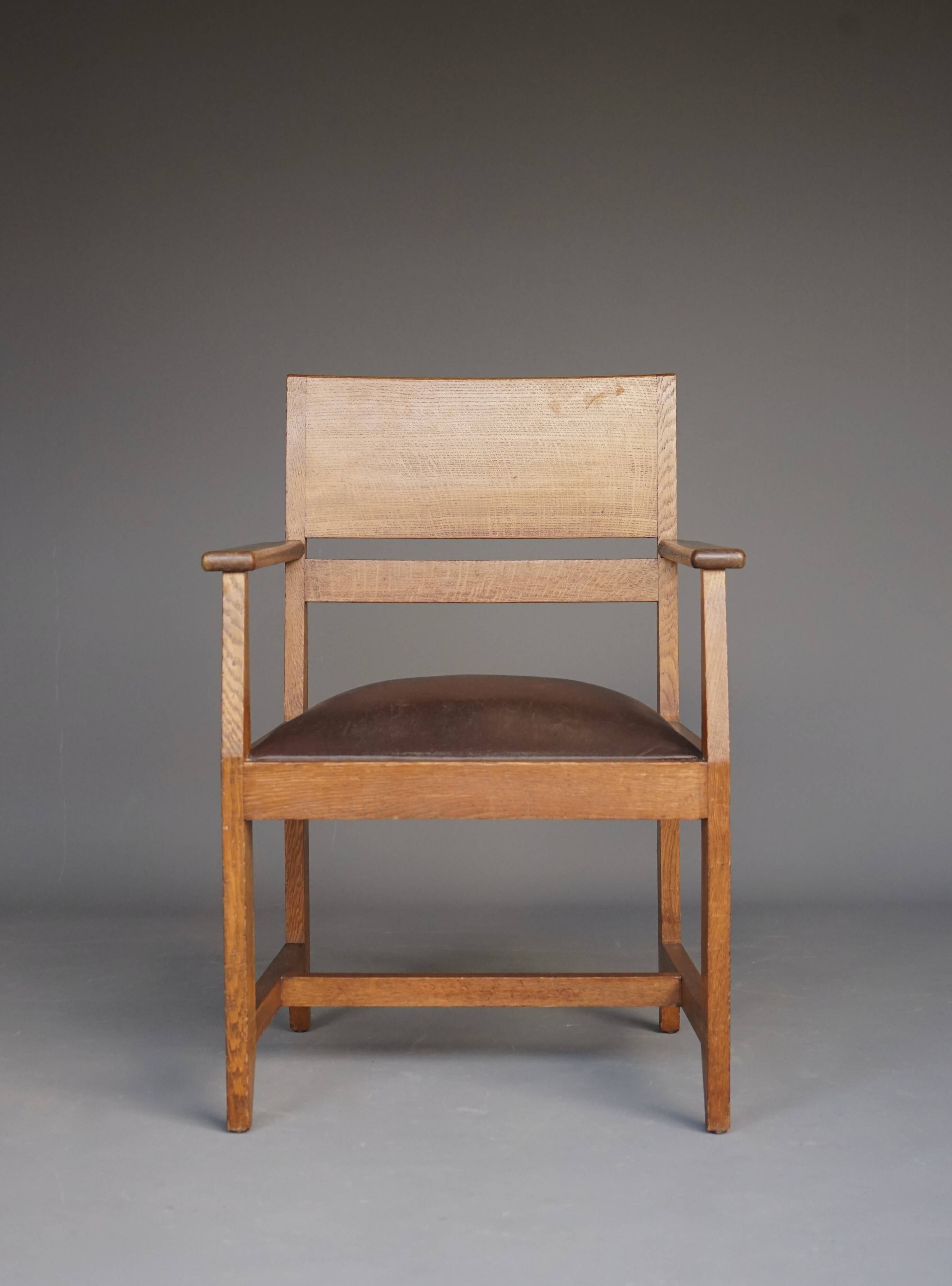 Oak Armchair by Henk Wouda for H. Pander & Zn., 1930s