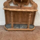 Coat rack and umbrella in carved oak XX century