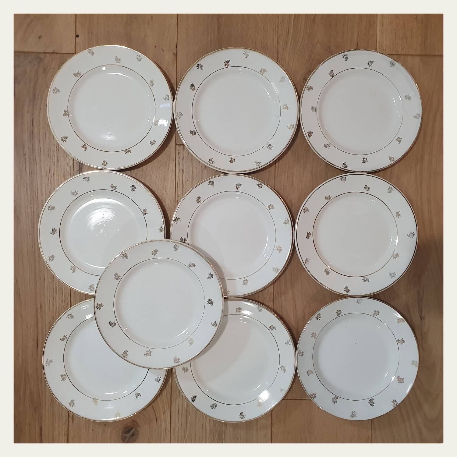 10 Sarreguemines dessert plates