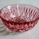 Small vintage pink glass bowl with floral decoration – French 60s/70s