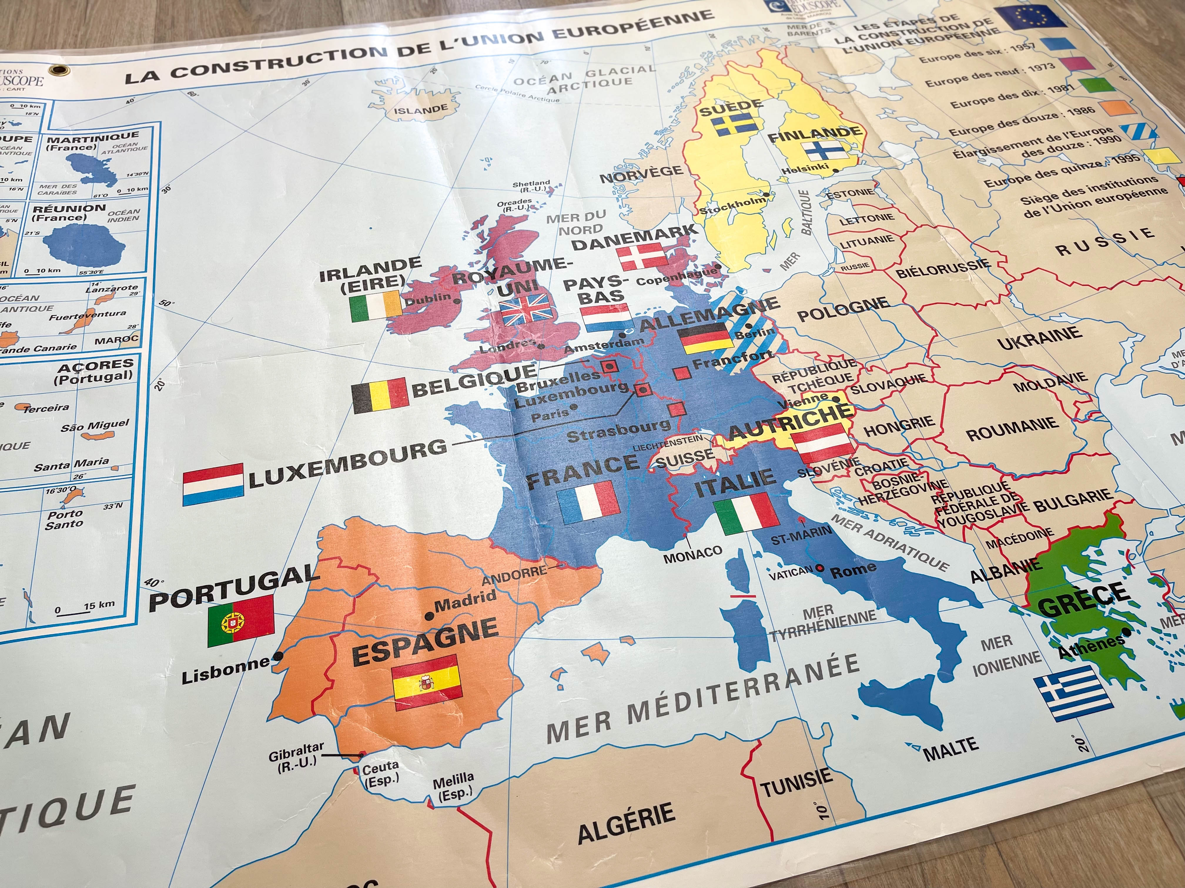 Vintage school map the construction of the european union eduscope