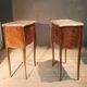 Pair of Louis XV style bedside tables in marquetry