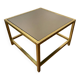 Vintage square brass and smoked glass coffee table