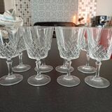 Set of 8 crystal wine glasses