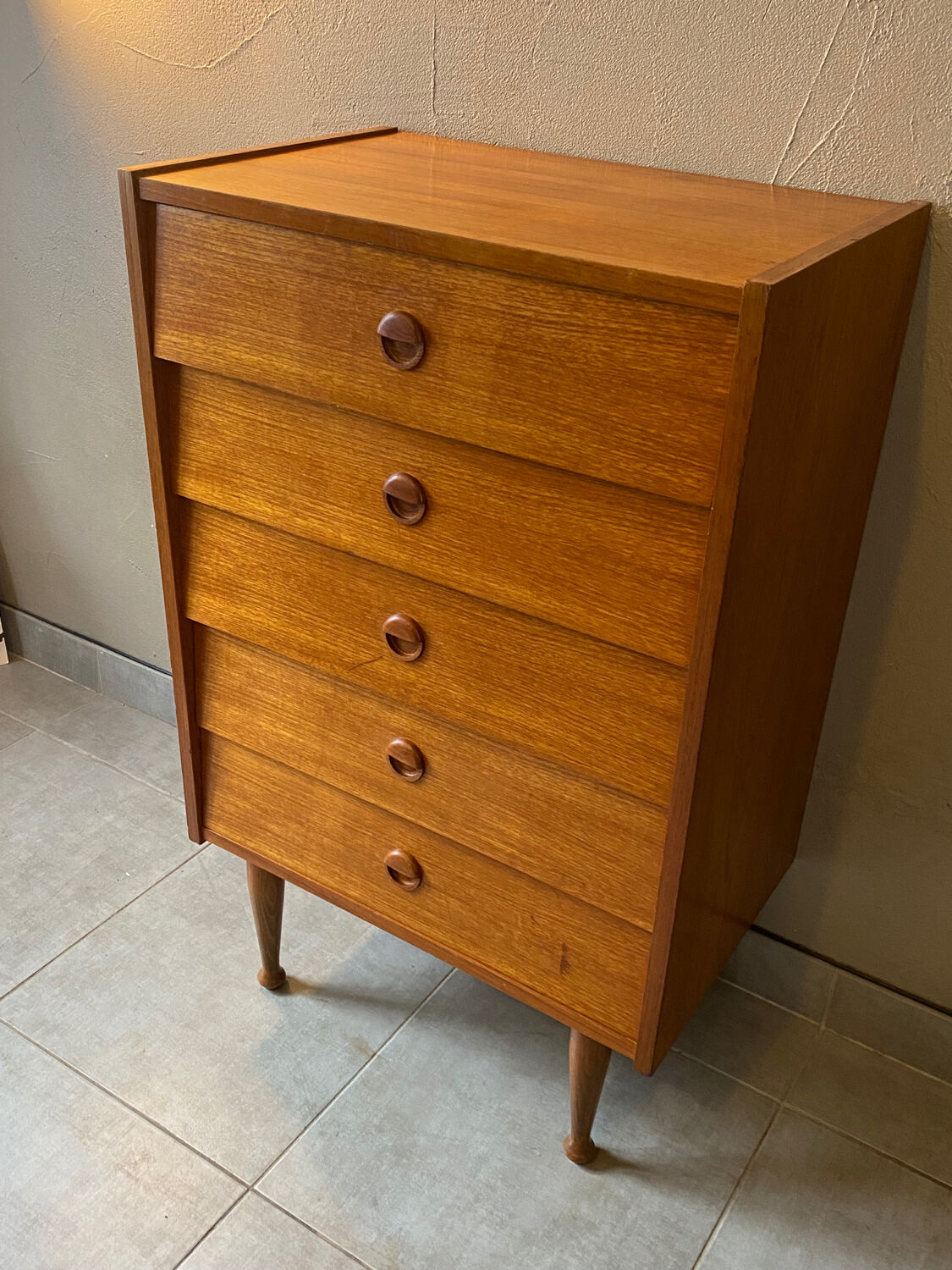 60s teak chest of drawers