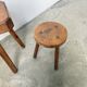 3 free-form oak tripod stools