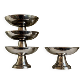 4 stainless steel ice cream bowls