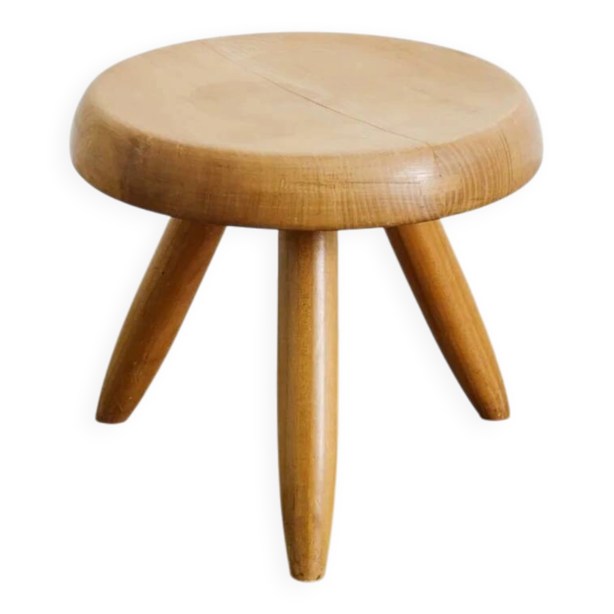 Tabouret tripode en en bois "Berger" de Charlotte Perriand, années 1960