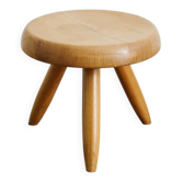 Tabouret tripode en en bois "Berger" de Charlotte Perriand, années 1960