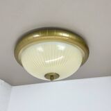round 36cm metal Gino Sarfatti Style wall Ceiling Light Flushmount, Italy 1950s