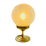 Art Deco white frosted globe table lamp - Year 40