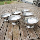 6 anciennes coupes à glace bistrot XL en inox