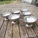 6 old XL stainless steel bistro ice cream cups
