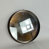 Vintage Italian wood round wall mirror from 50s