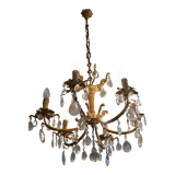 Bronze chandelier - branches with tassels