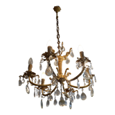 Lustre bronze - branches à pampilles