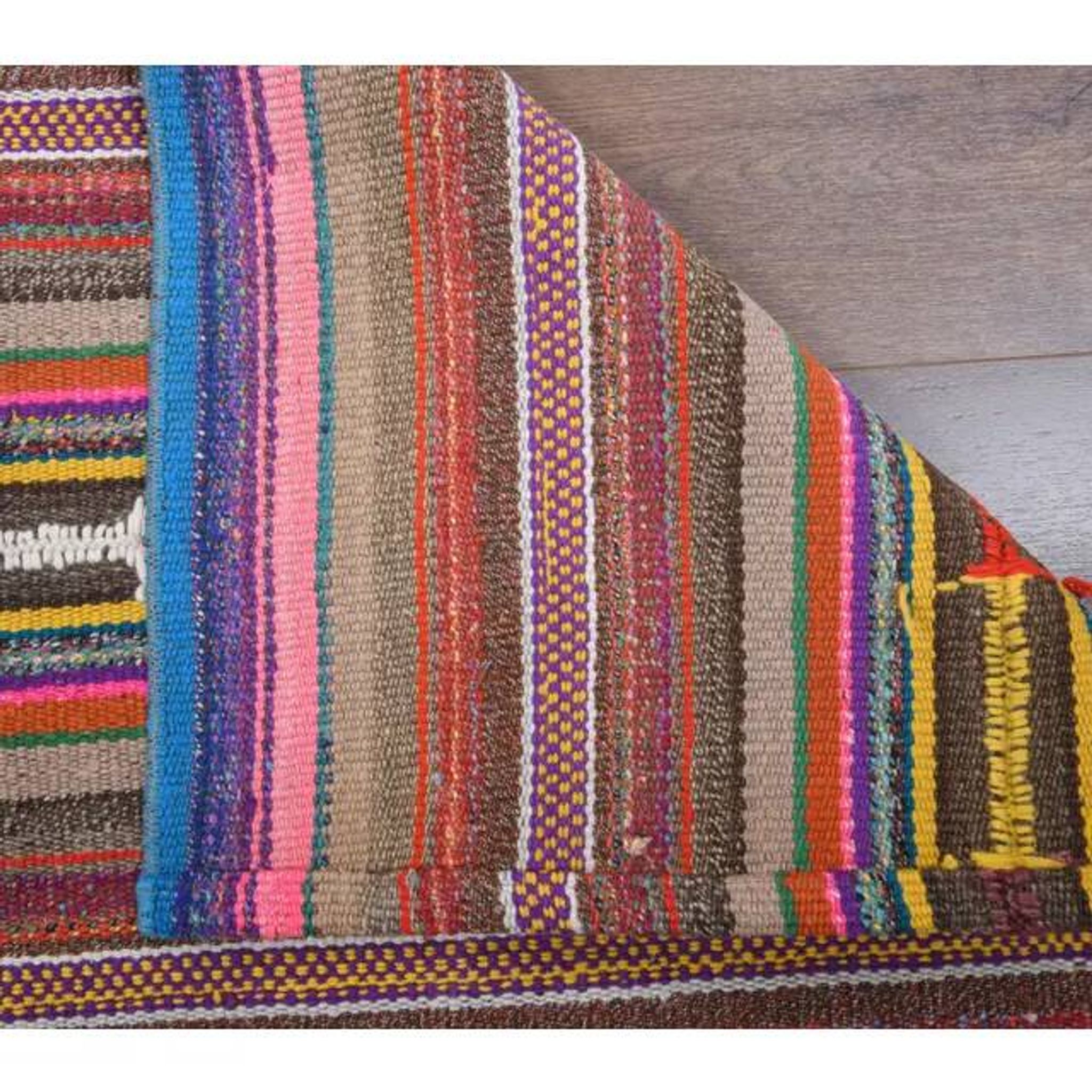 Vintage Turkish Hand-Knotted Wool Cotton Beige Kilim Runner Rug 76x198