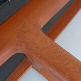 Large teak bench by Aksel Bender Madsen & Ejnar Larsen for Næstved Møbler, Denmark, 1950s.