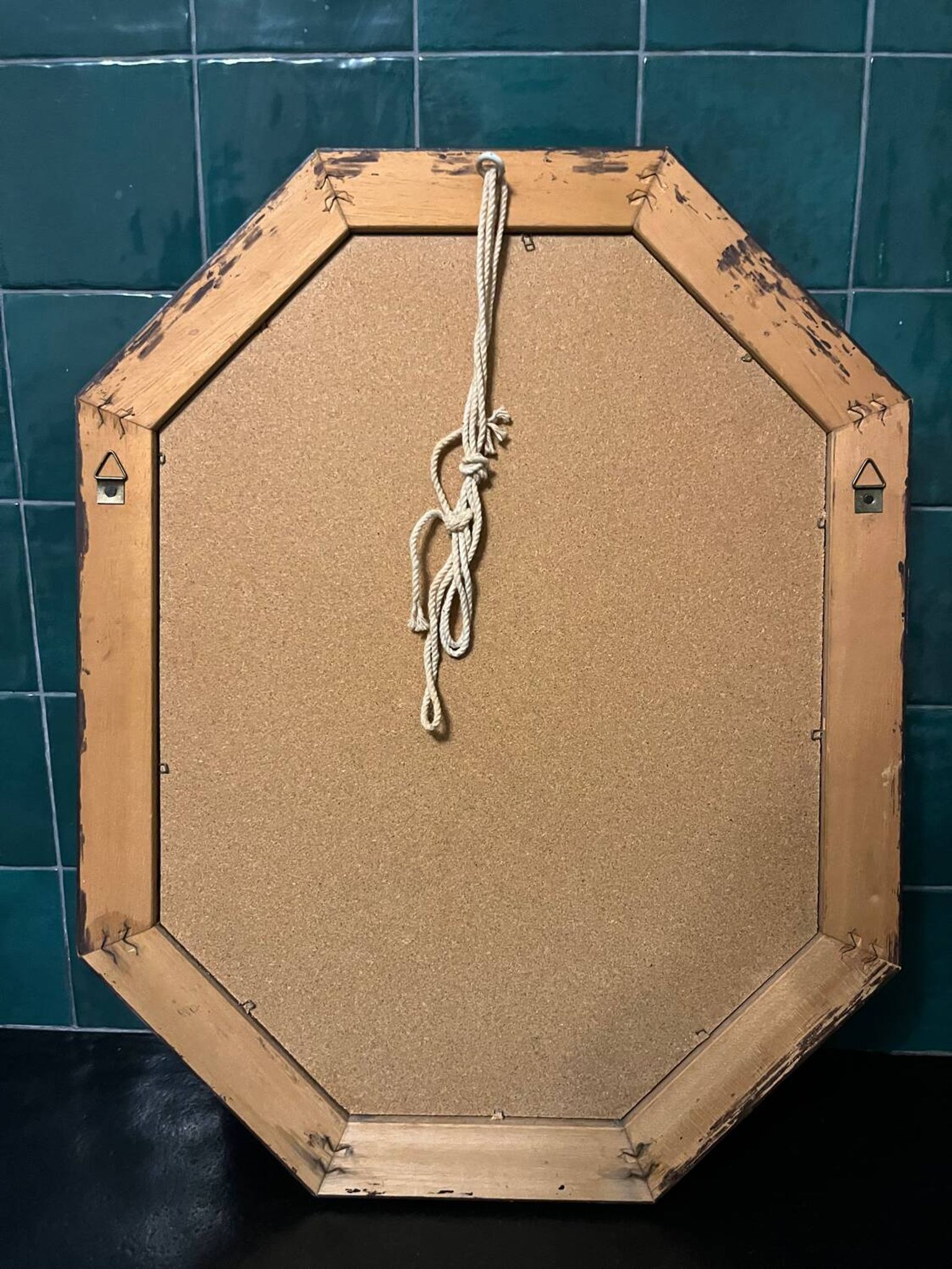 Miroir vintage biseauté à cadre floral