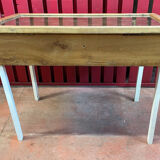 Vitrine de table en bois de noyer et verre à poser modèle de magasin avec vitre lourde