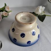 Antique Lunéville earthenware bowl KG with blue polka dots