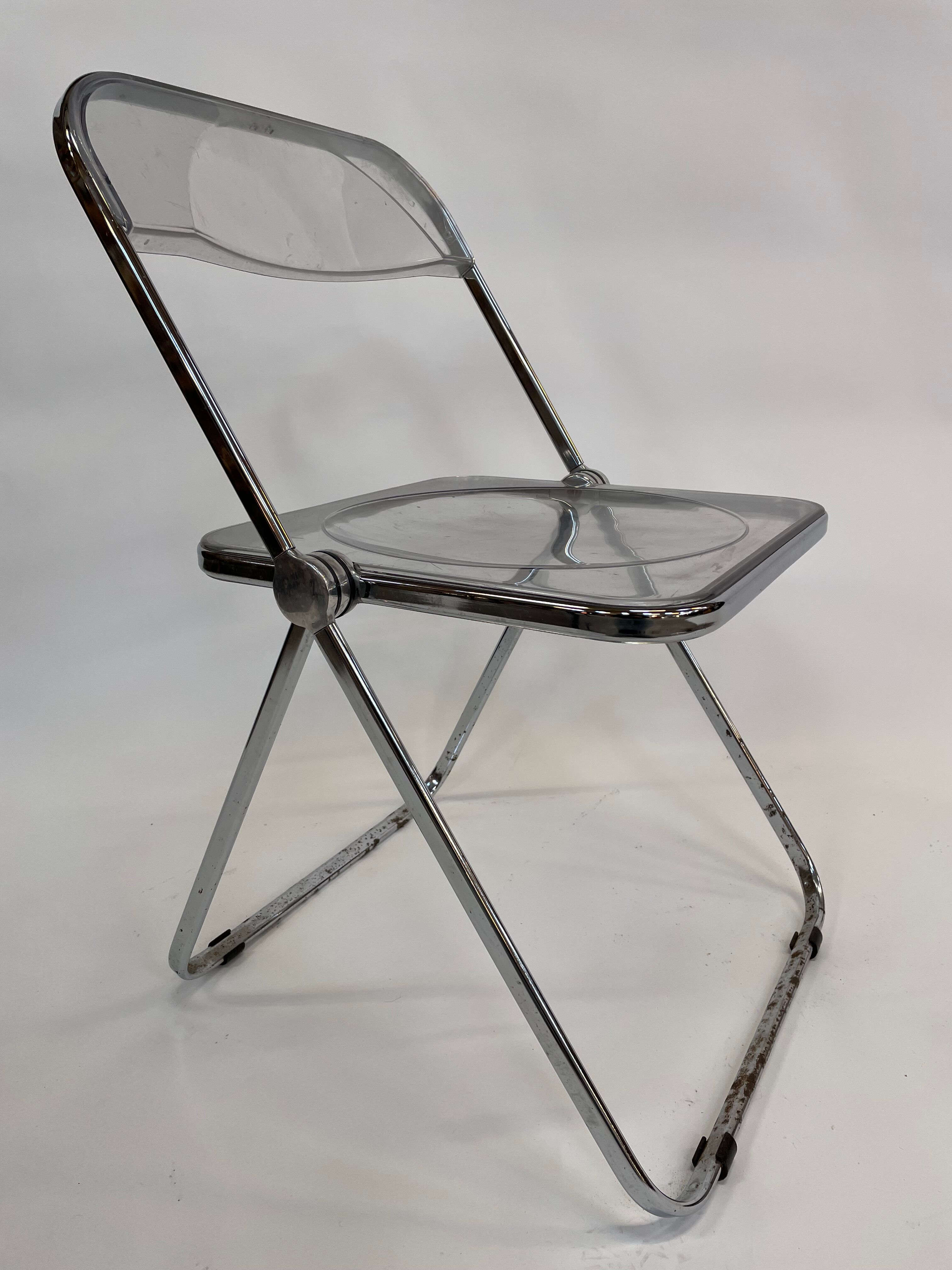 Giancarlo piretti plia lucite folding chair for castelli