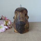 Vintage owl shaped stoneware tealight candle holder, owl lantern
